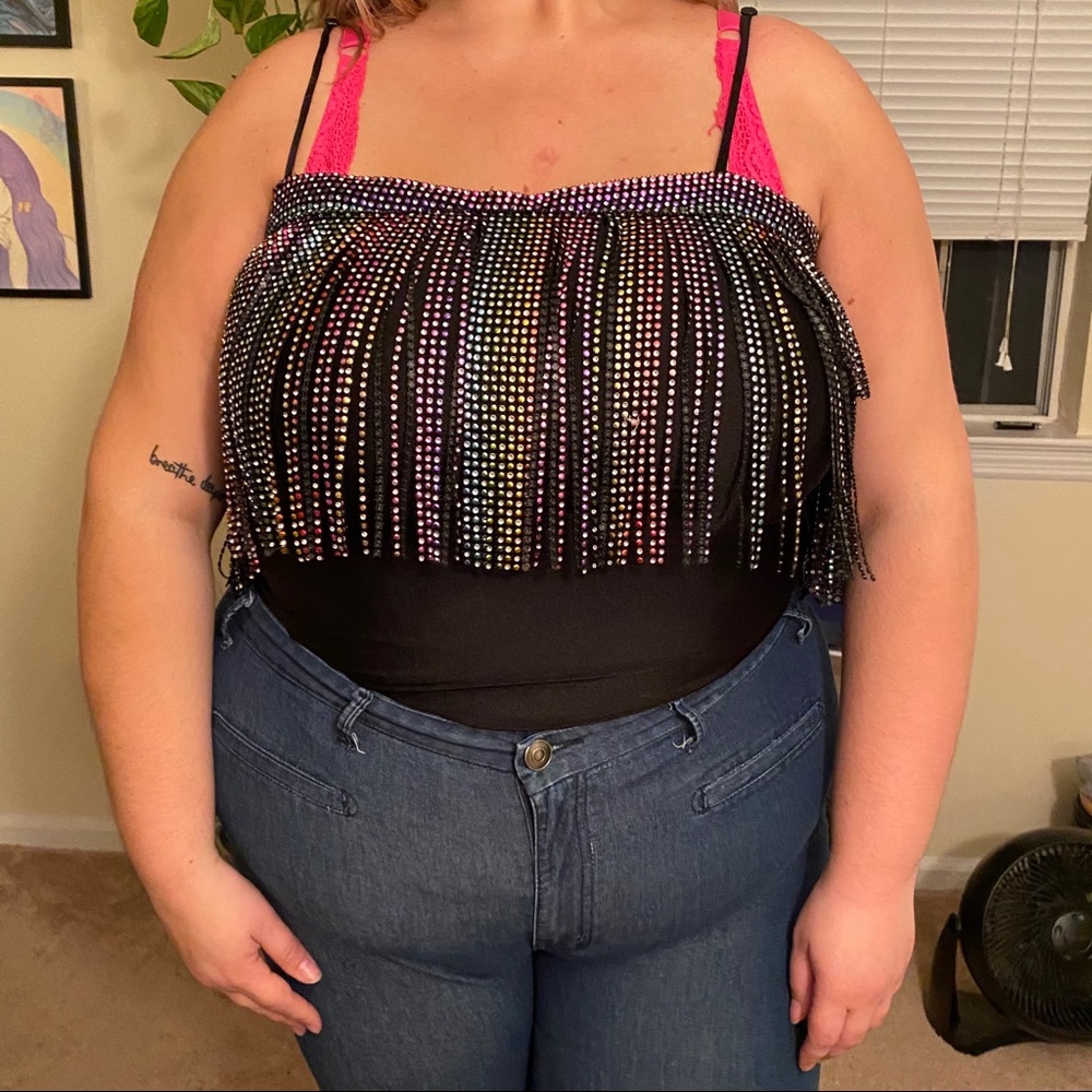 Rainbow beaded Bodysuit